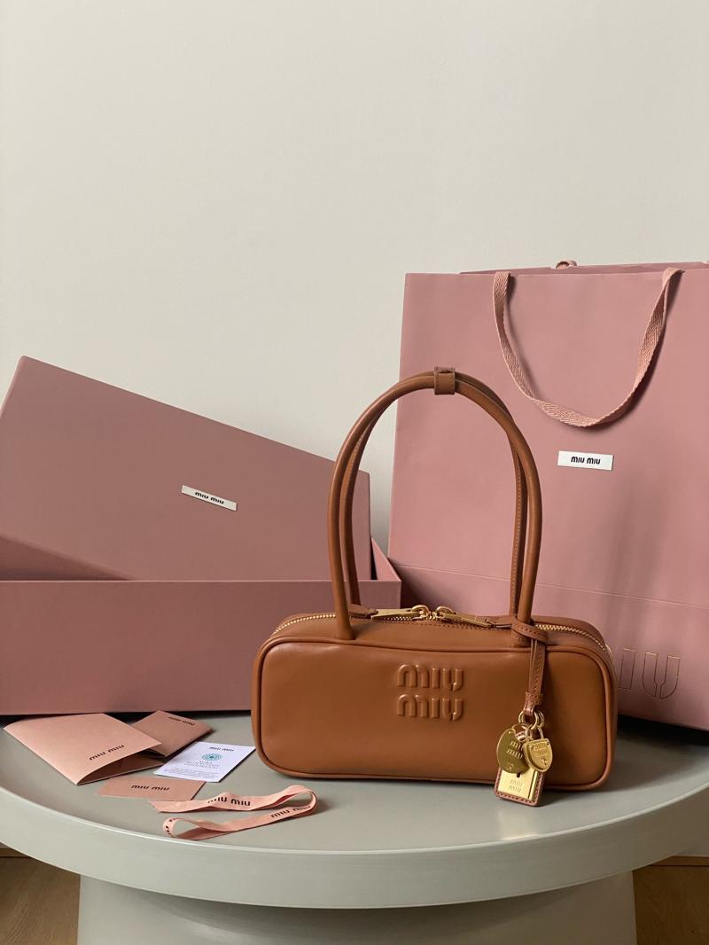 Miu Miu Beau leather bag Cognac 5BB173