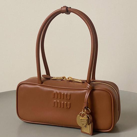 Miu Miu Beau leather bag Cognac 5BB173