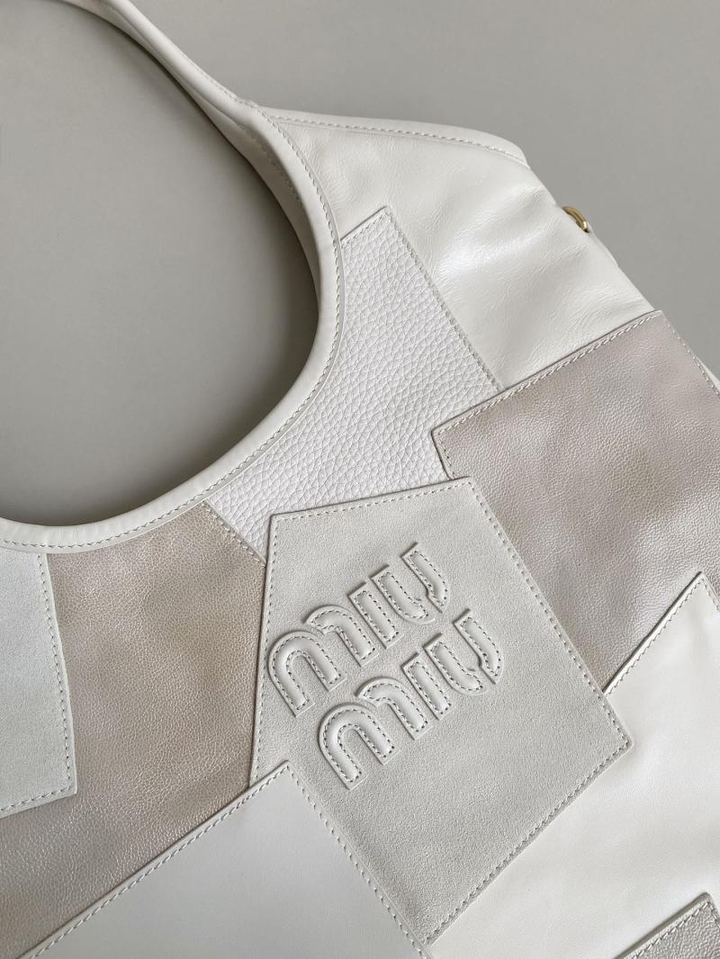 Miu Miu IVY leather patchwork bag White 5BG231