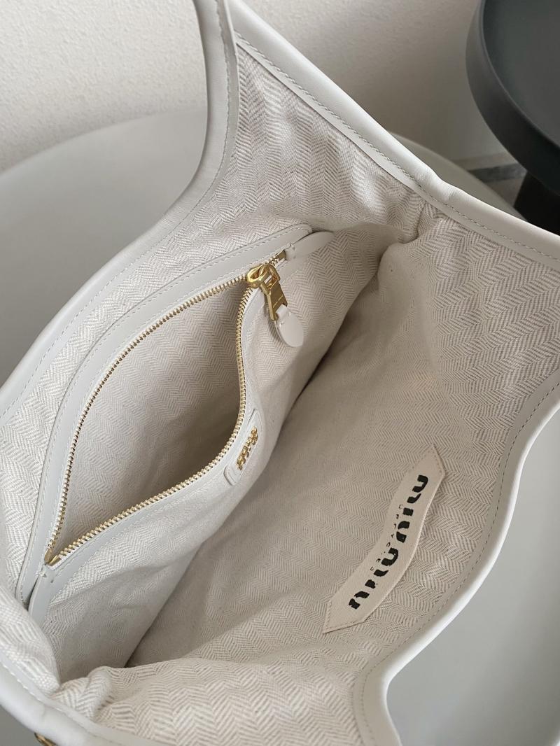 Miu Miu IVY leather patchwork bag White 5BG231