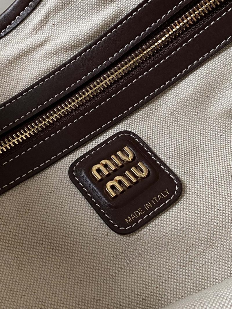 Miu Miu Ivy Leather Tote Bag Briarwood 5BG231