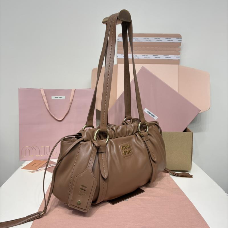 Miu Miu Joie nappa leather bag Cognac 5BG036