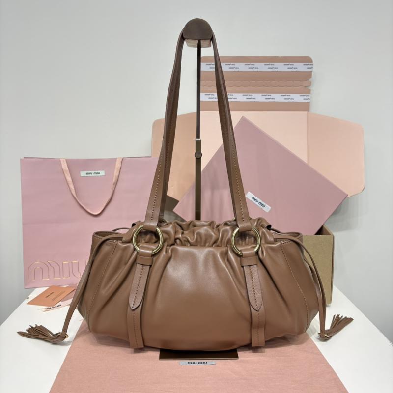 Miu Miu Joie nappa leather bag Cognac 5BG036