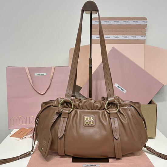 Miu Miu Joie nappa leather bag Cognac 5BG036