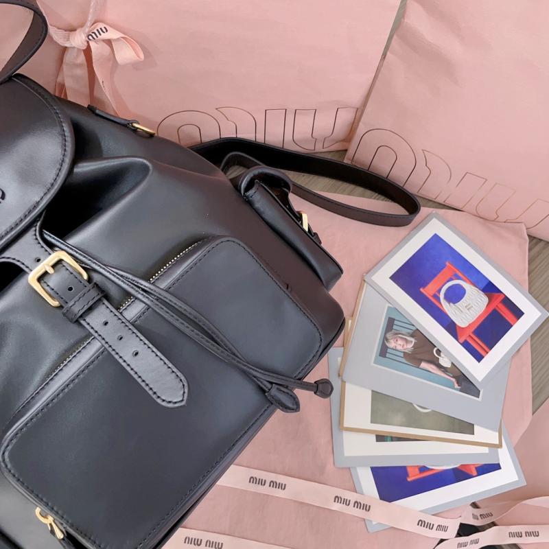 Miu Miu Leather backpack Black 5BZ042
