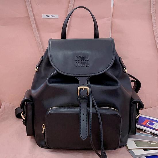 Miu Miu Leather backpack Black 5BZ042