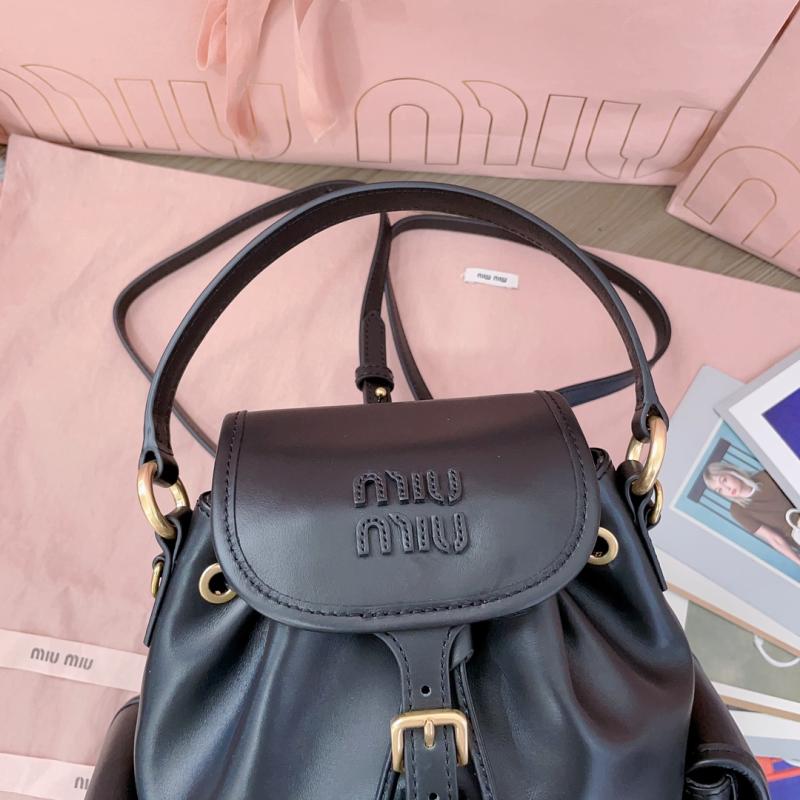 Miu Miu Leather backpack Black 5BZ043