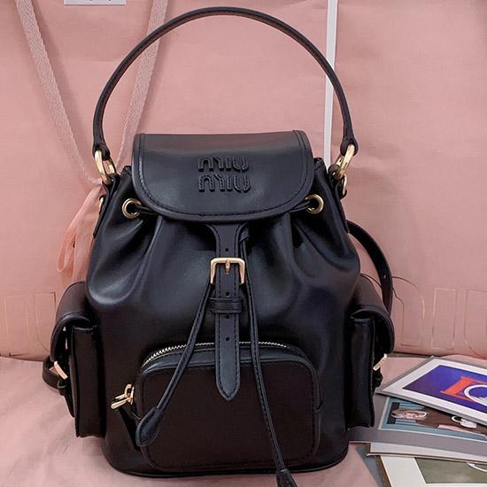 Miu Miu Leather backpack Black 5BZ043