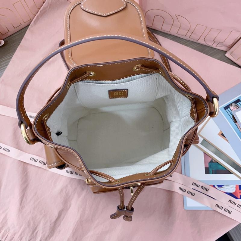 Miu Miu Leather backpack Cognac 5BZ043