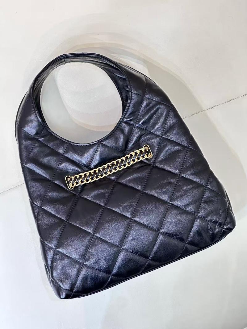 Small Chanel Lambskin Hobo Bag Black AS2504