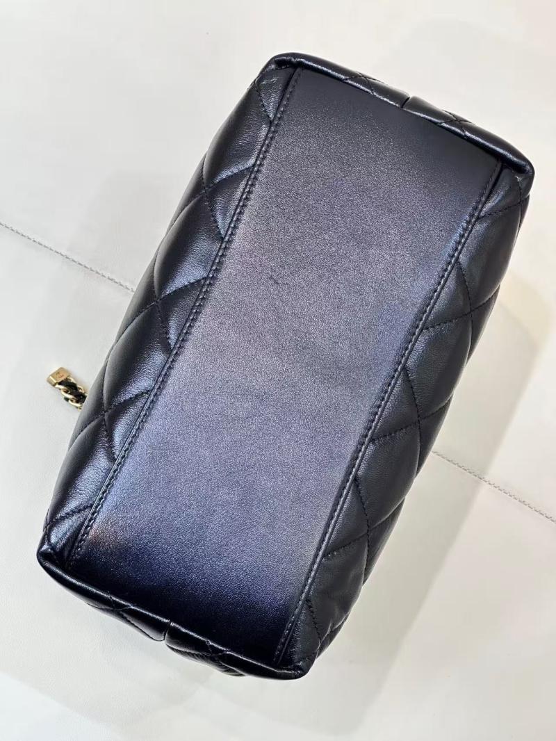 Small Chanel Lambskin Hobo Bag Black AS2504