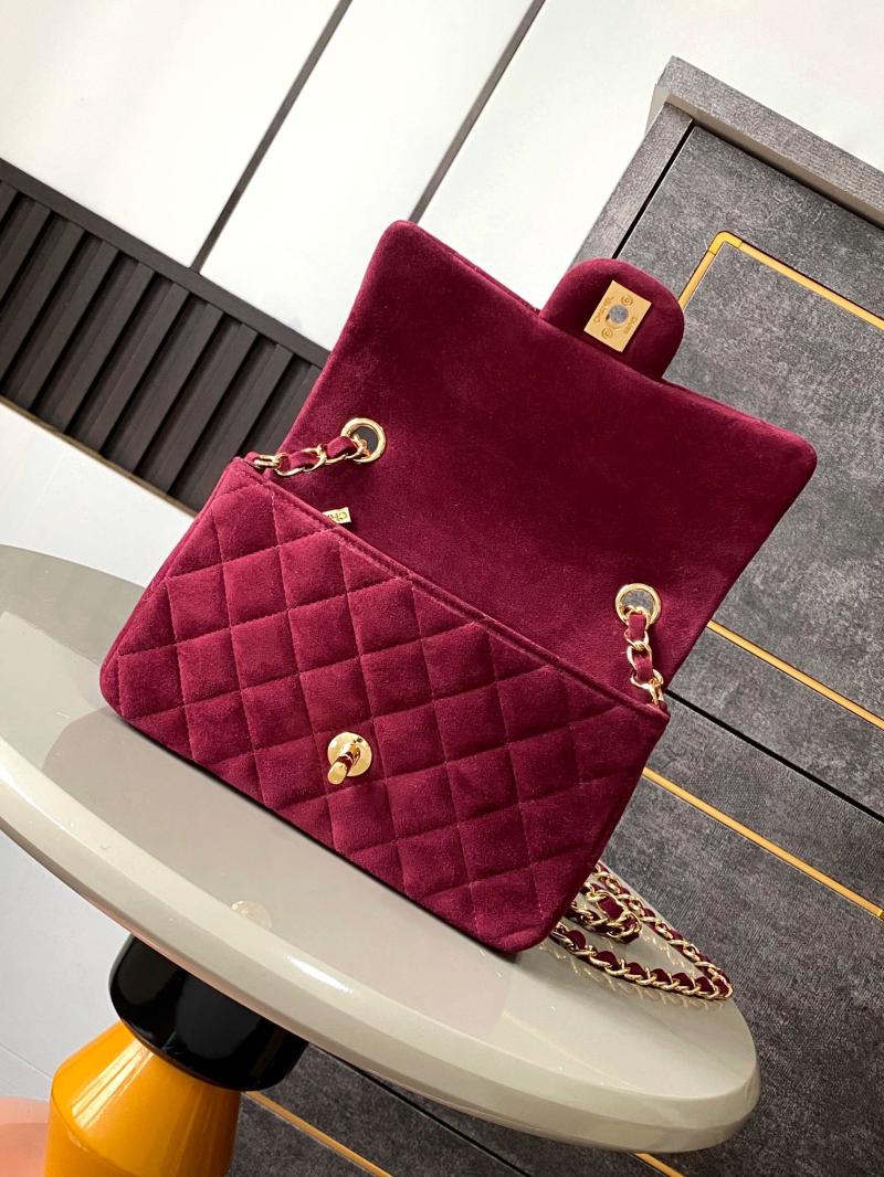 Small Chanel Suede Flap Bag A01116 Red