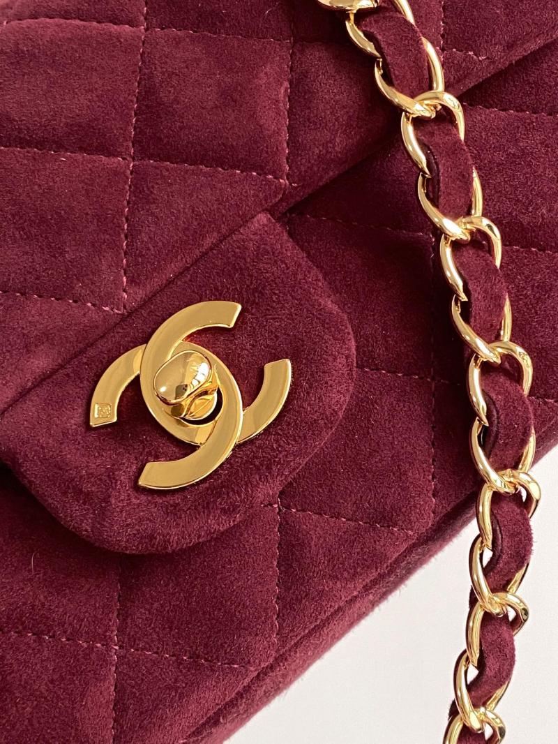 Small Chanel Suede Flap Bag A01116 Red