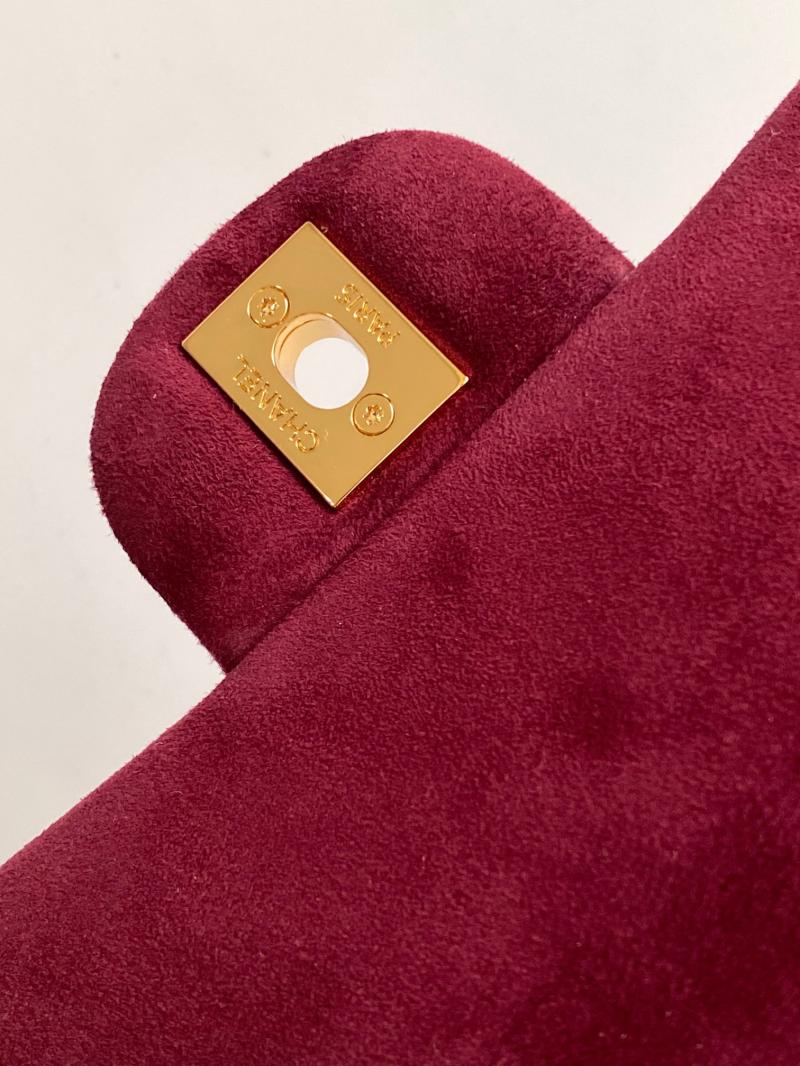 Small Chanel Suede Flap Bag A01116 Red