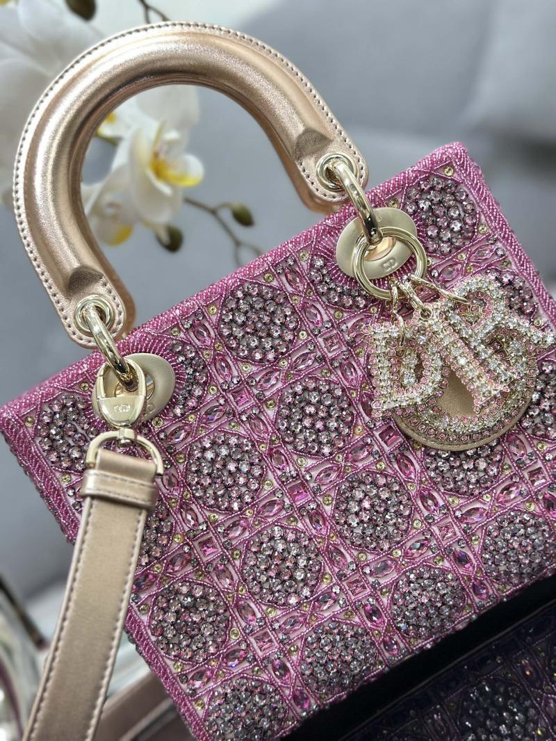 Small Lady dior Bag Embroidered with Beads M0538