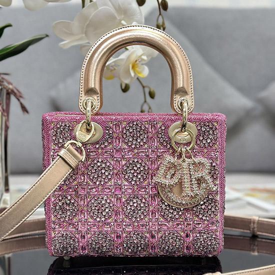 Small Lady dior Bag Embroidered with Beads M0538