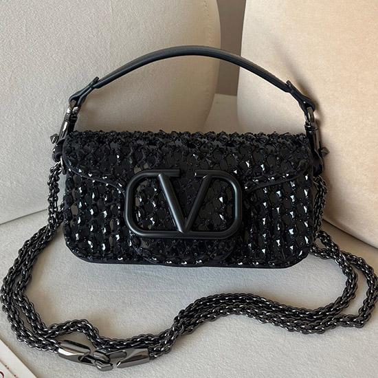 Small Valentino Loco Shoulder Bag Black V0146