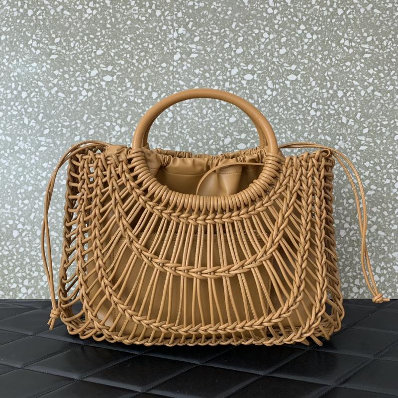 Valentino AllKnots Woven Leather Tote Brown V0997