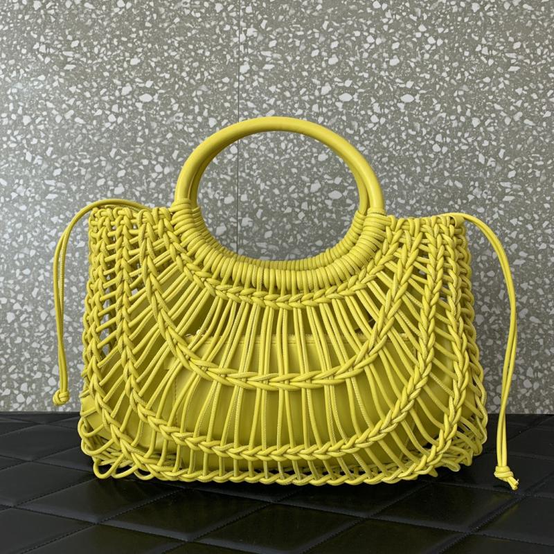 Valentino AllKnots Woven Leather Tote Yellow V0997
