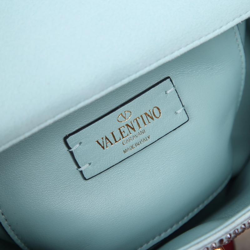 Valentino Mini Rhinestones Roman Stud Bag Blue V0135