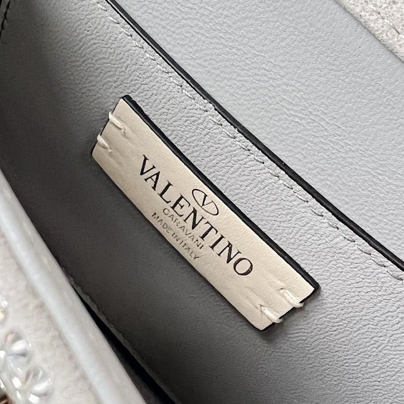 Valentino Mini Rhinestones Roman Stud Bag Grey V0135S