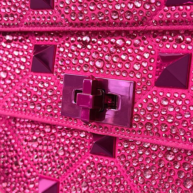 Valentino Mini Rhinestones Roman Stud Bag Pink V0135S