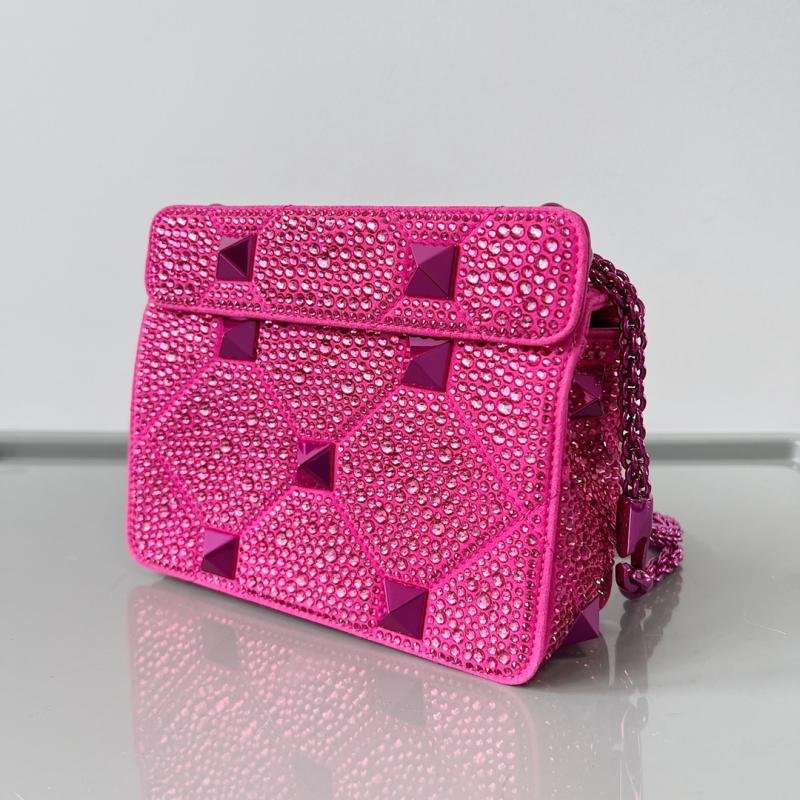 Valentino Mini Rhinestones Roman Stud Bag Pink V0135S