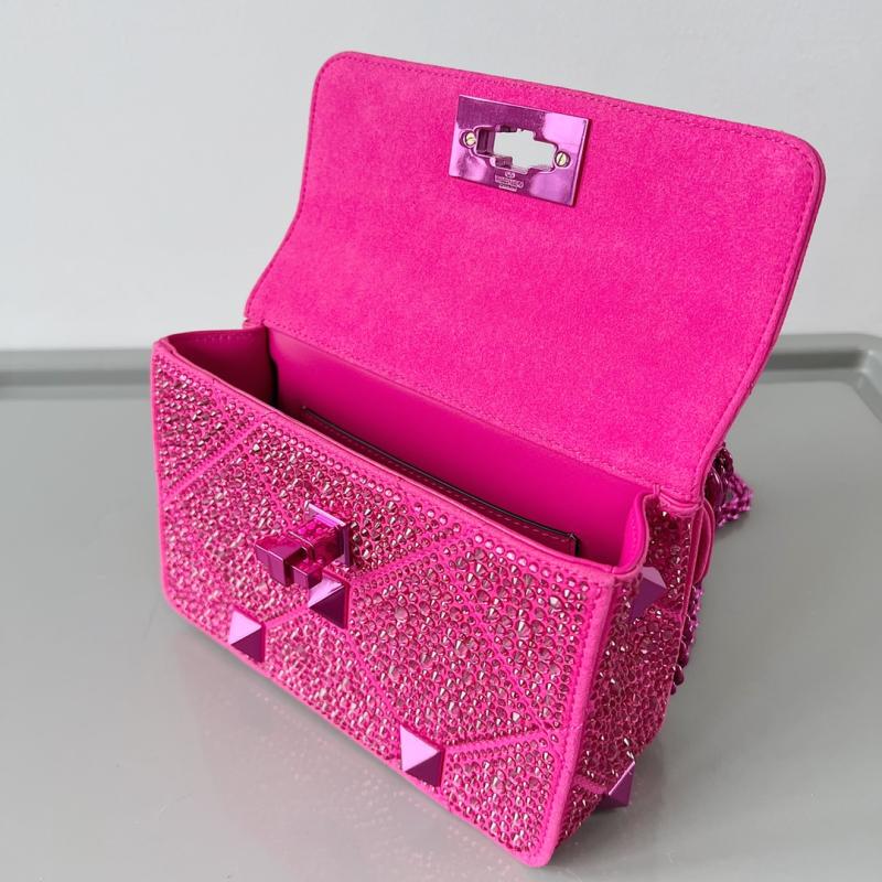 Valentino Mini Rhinestones Roman Stud Bag Pink V0135S