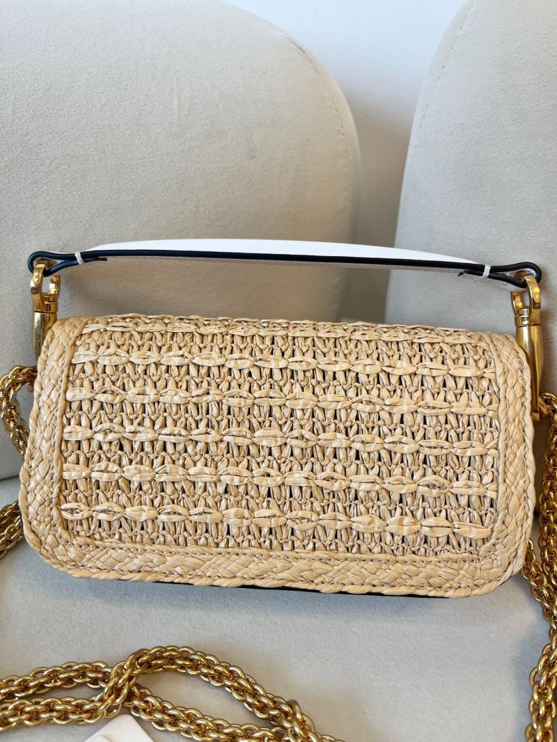 Valentino Small Loco Raffia Shoulder Bag White V22080