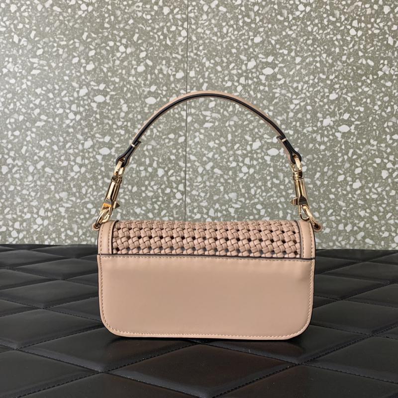 Valentino Small Loco Woven Leather Bag Nude V5041
