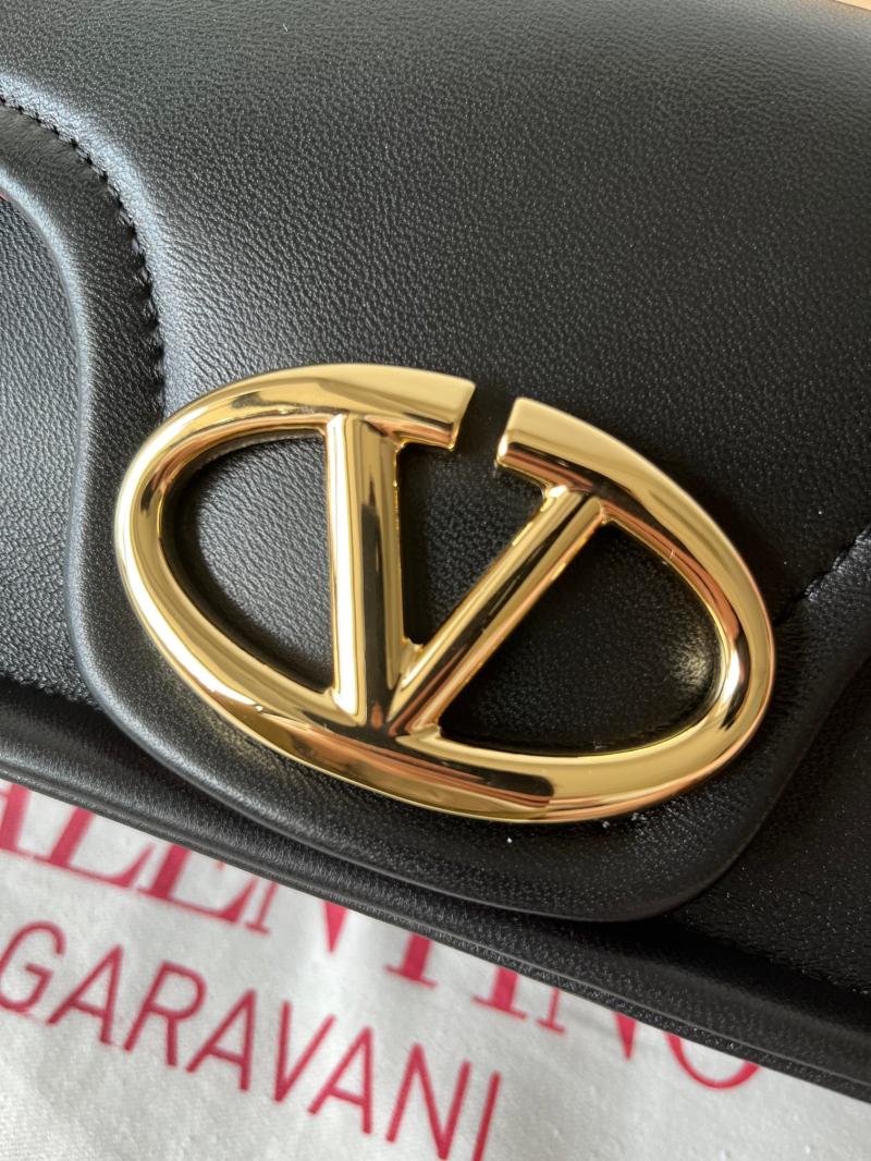 Valentino Vlogo 1960 Nappa Leather Medium Handbag Black V22060