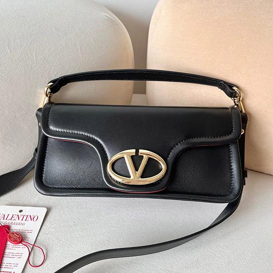Valentino Vlogo 1960 Nappa Leather Medium Handbag Black V22060