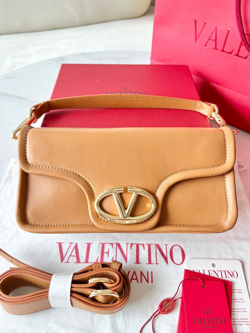 Valentino Vlogo 1960 Nappa Leather Medium Handbag Camel V22060
