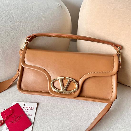 Valentino Vlogo 1960 Nappa Leather Medium Handbag Camel V22060