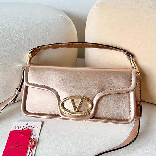 Valentino Vlogo 1960 Nappa Leather Medium Handbag Gold V22060