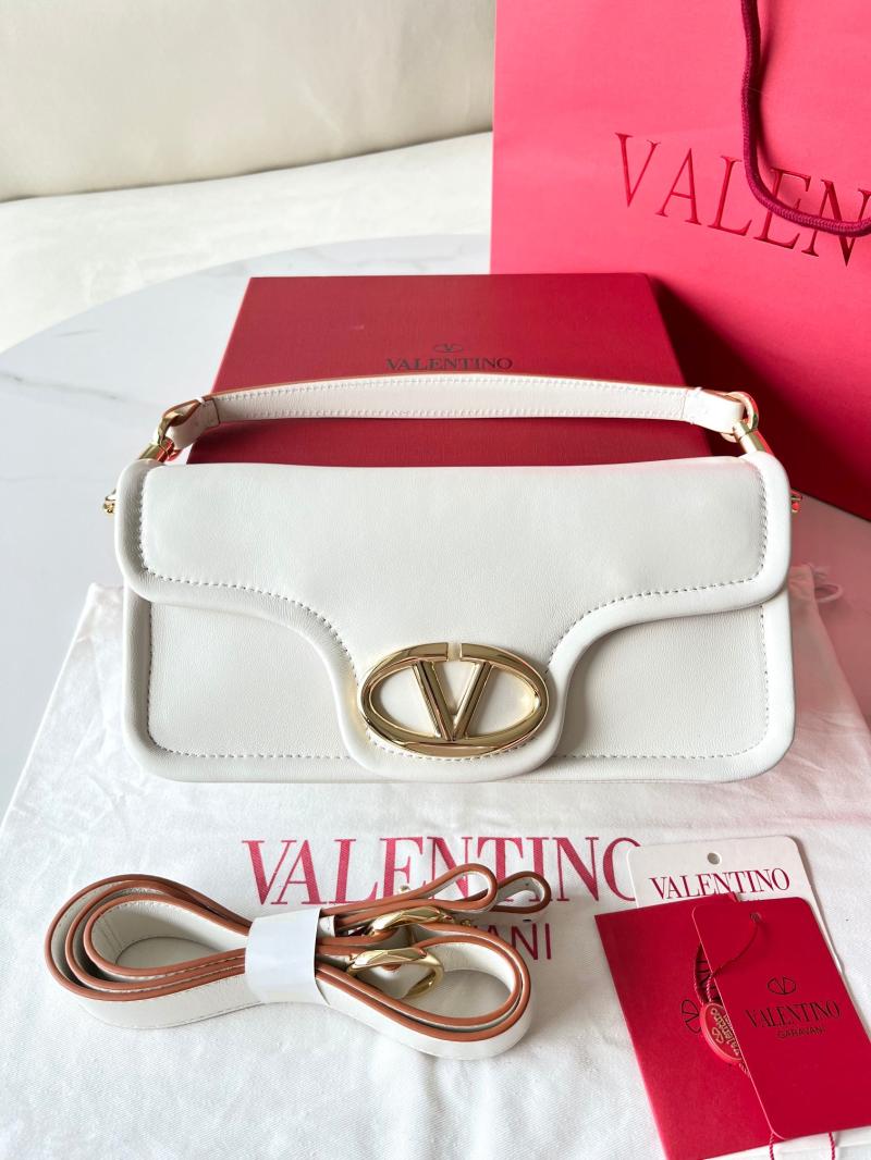 Valentino Vlogo 1960 Nappa Leather Medium Handbag White V22060