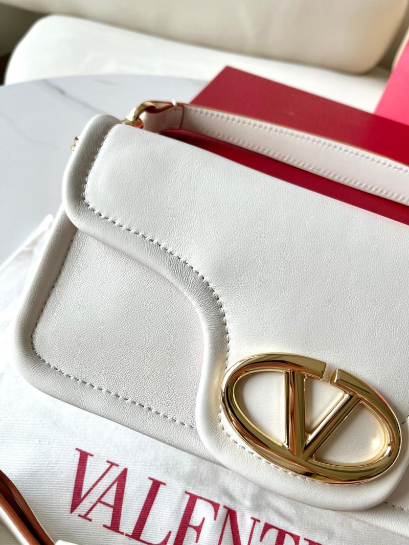 Valentino Vlogo 1960 Nappa Leather Medium Handbag White V22060