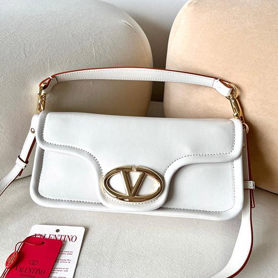 Valentino Vlogo 1960 Nappa Leather Medium Handbag White V22060
