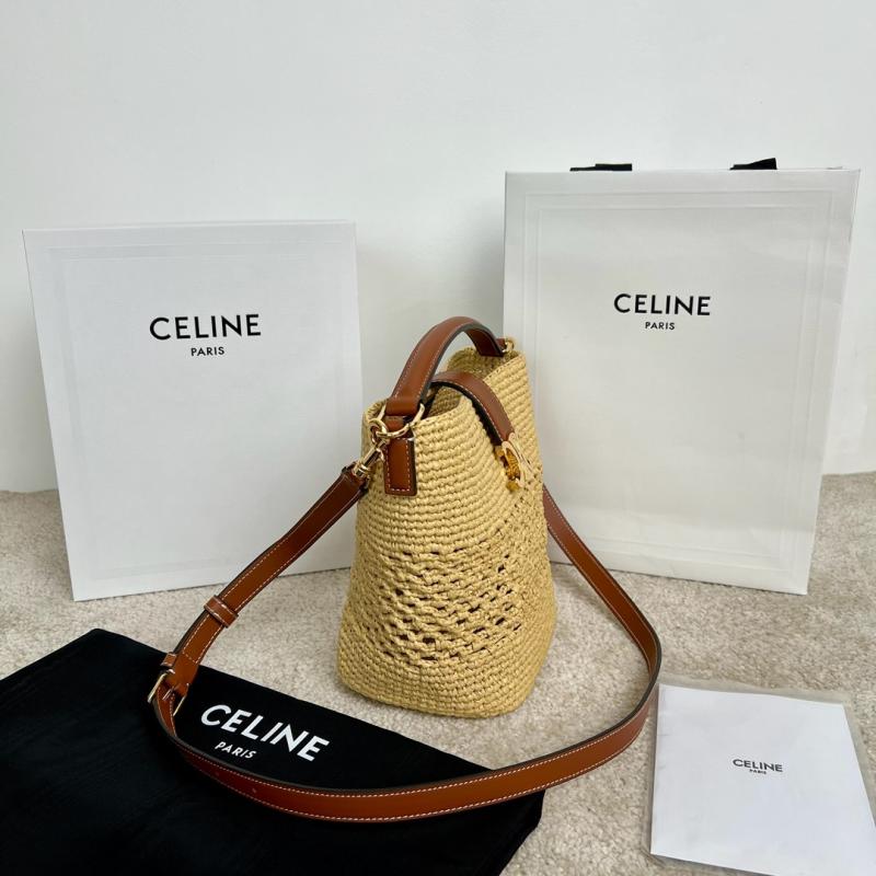 Celine Raffia Small Louise Bucket 119742