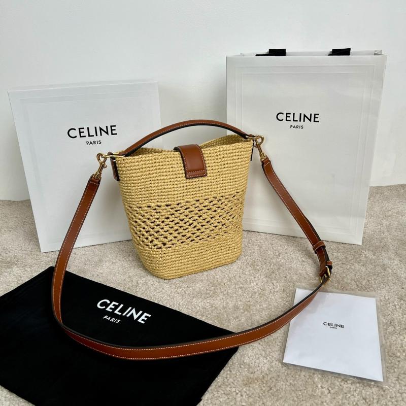 Celine Raffia Small Louise Bucket 119742
