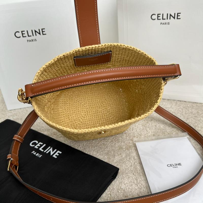 Celine Raffia Small Louise Bucket 119742
