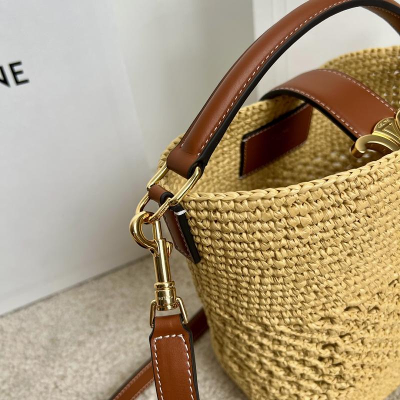 Celine Raffia Small Louise Bucket 119742