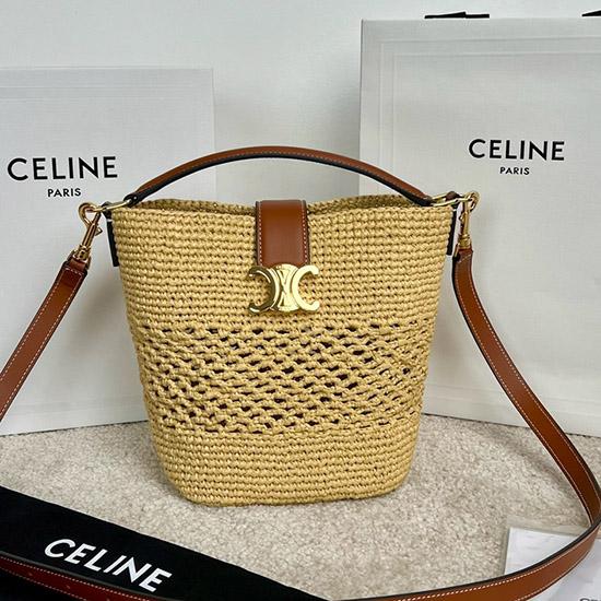Celine Raffia Small Louise Bucket 119742
