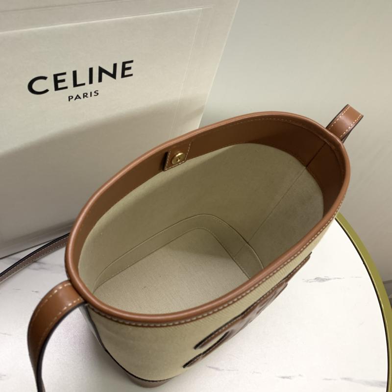 Celine Small Canvas Bucket Bag Brown 198242