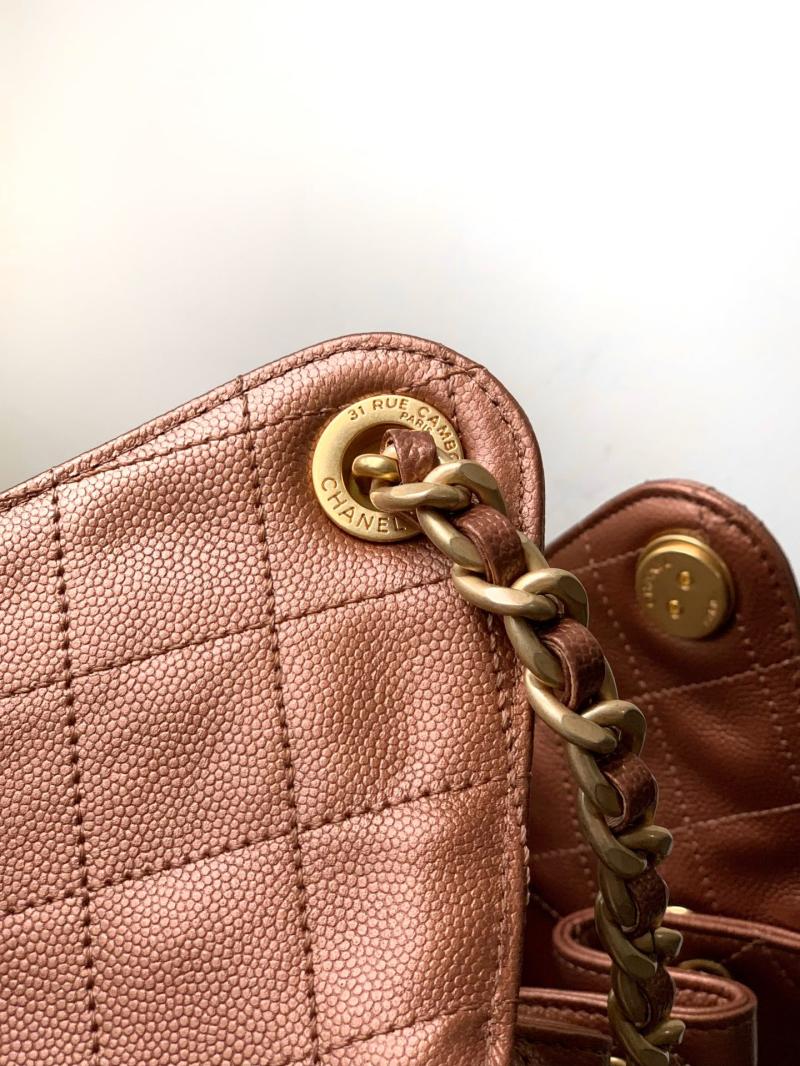 Chanel 25 Medium Handbag Bronze Gold AS5311