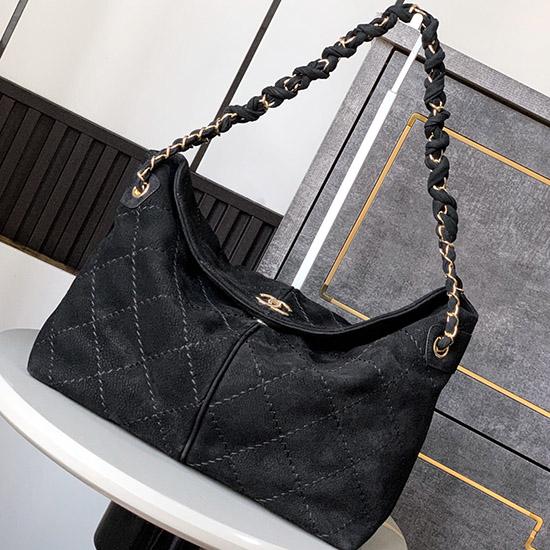 Chanel Calfskin Hobo Bag Black AS2323