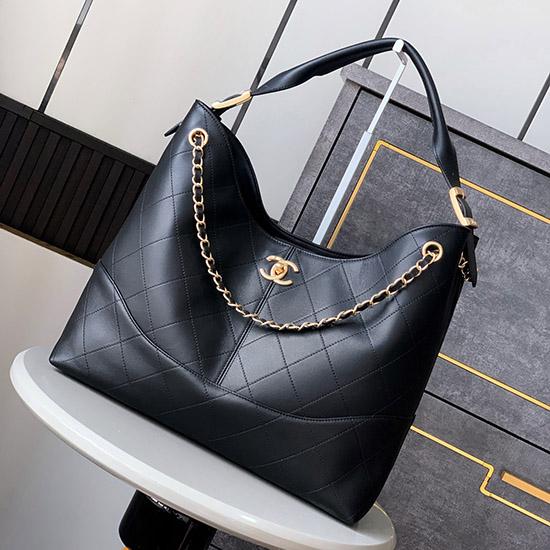 Chanel Calfskin Hobo Bag Black AS2425