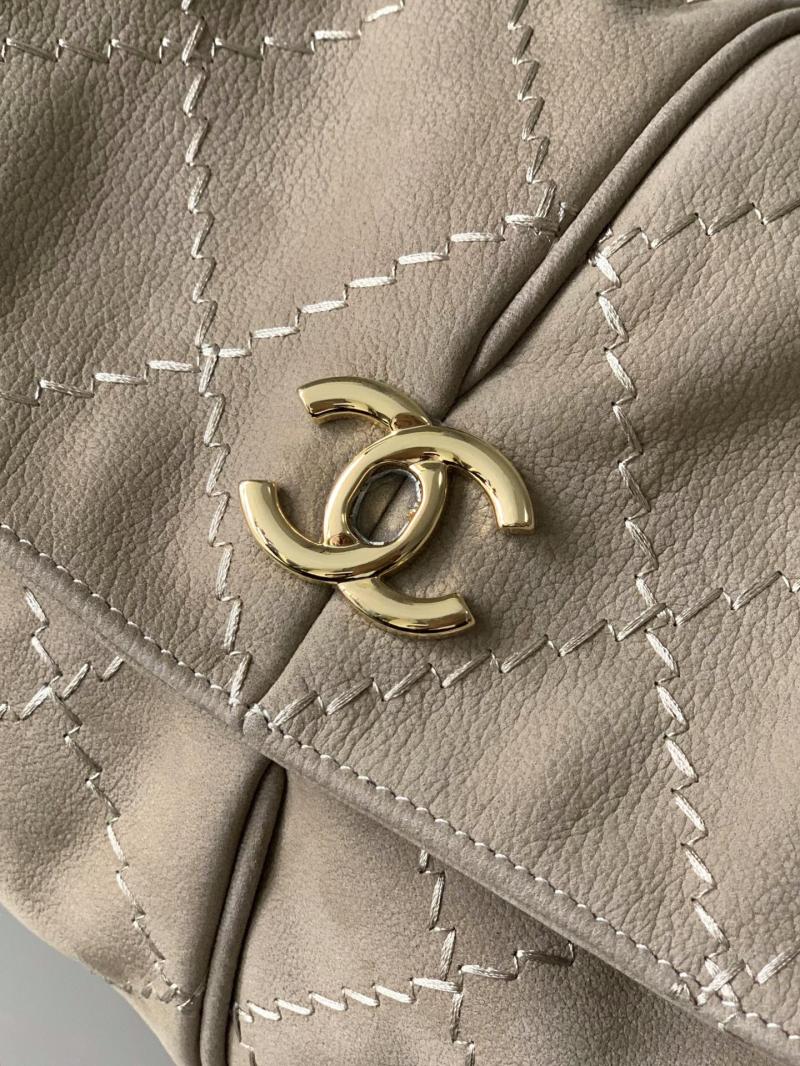 Chanel Calfskin Hobo Bag Grey AS2323