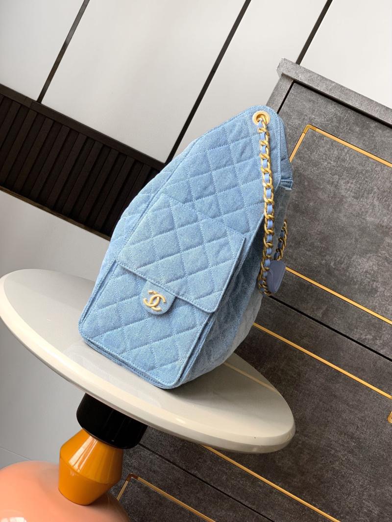Chanel Denim 25 Medium Handbag Black AS5311