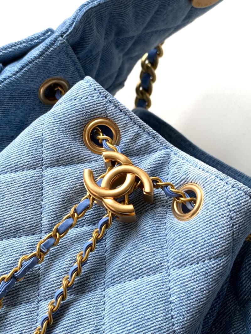 Chanel Denim 25 Small Handbag Blue AS5293
